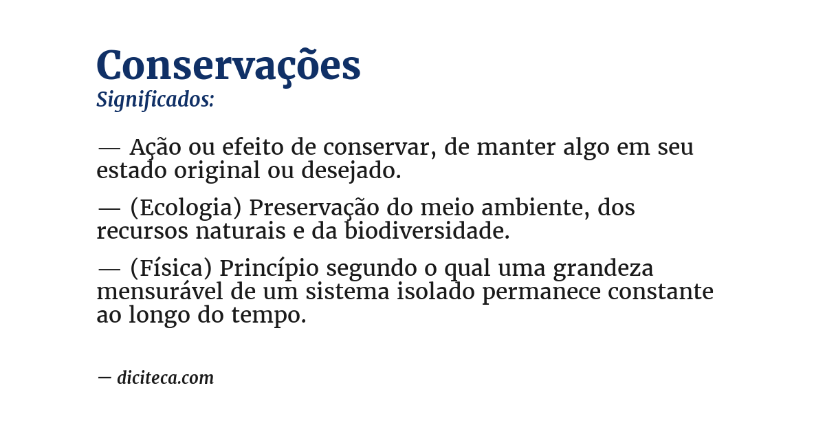 Significado de conservações