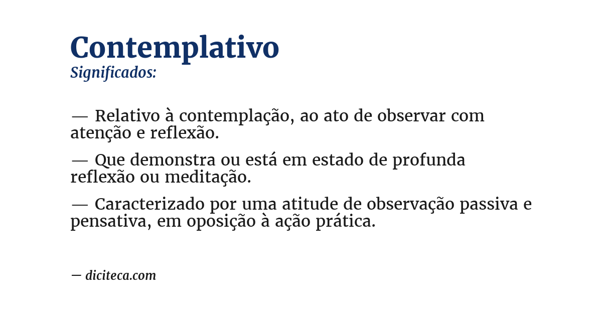 Significado de contemplativo