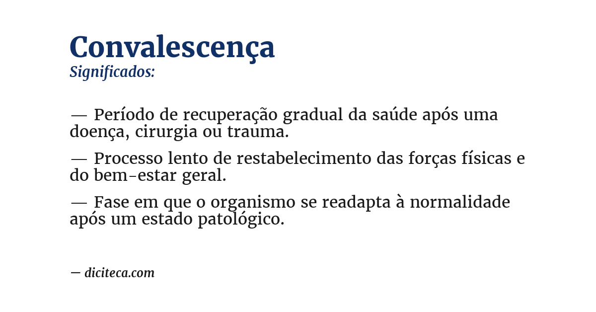 Significado de convalescença