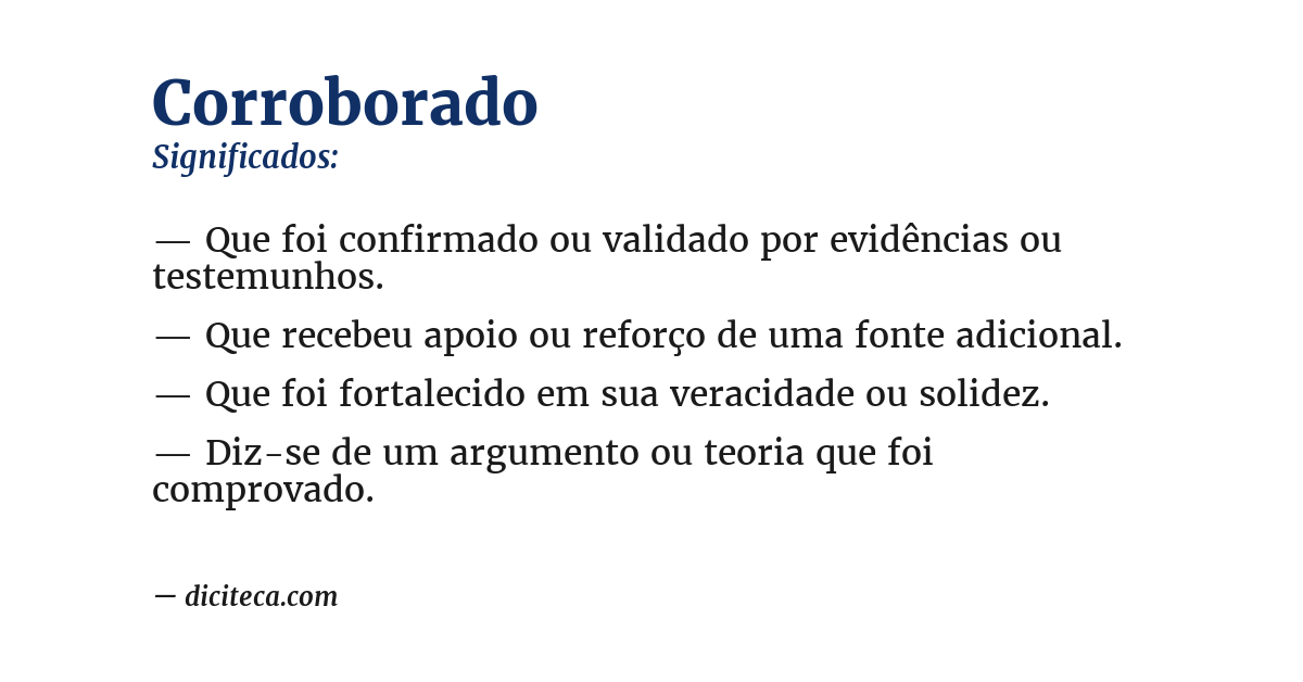 Significado de corroborado