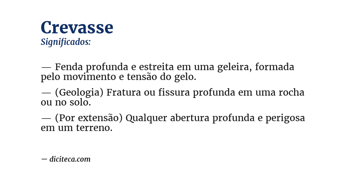 Significado de crevasse