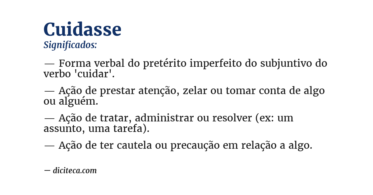 Significado de cuidasse
