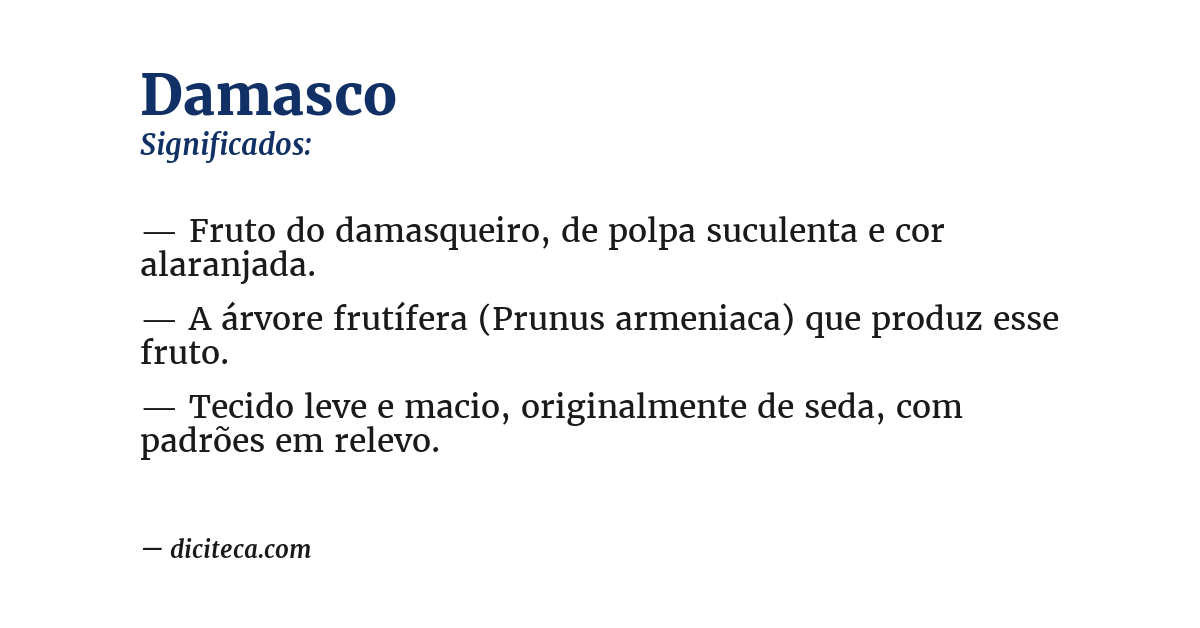 Significado de damasco