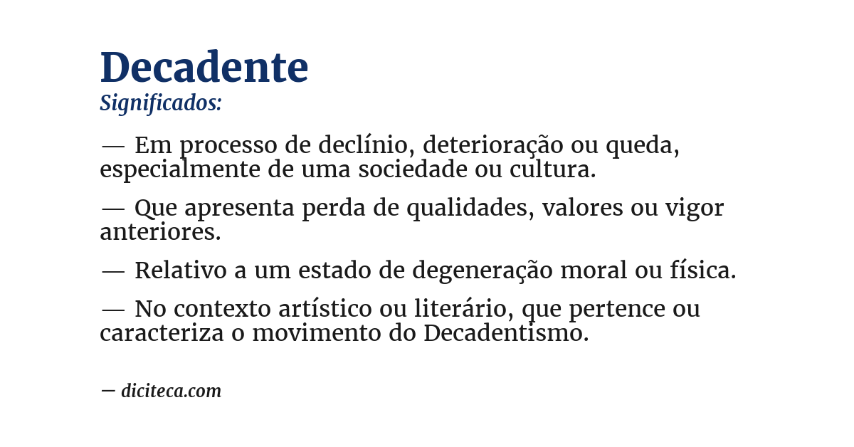 Significado de decadente