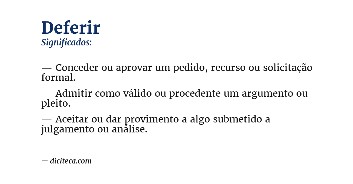 Significado de deferir