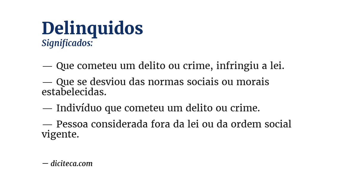 Significado de delinquidos