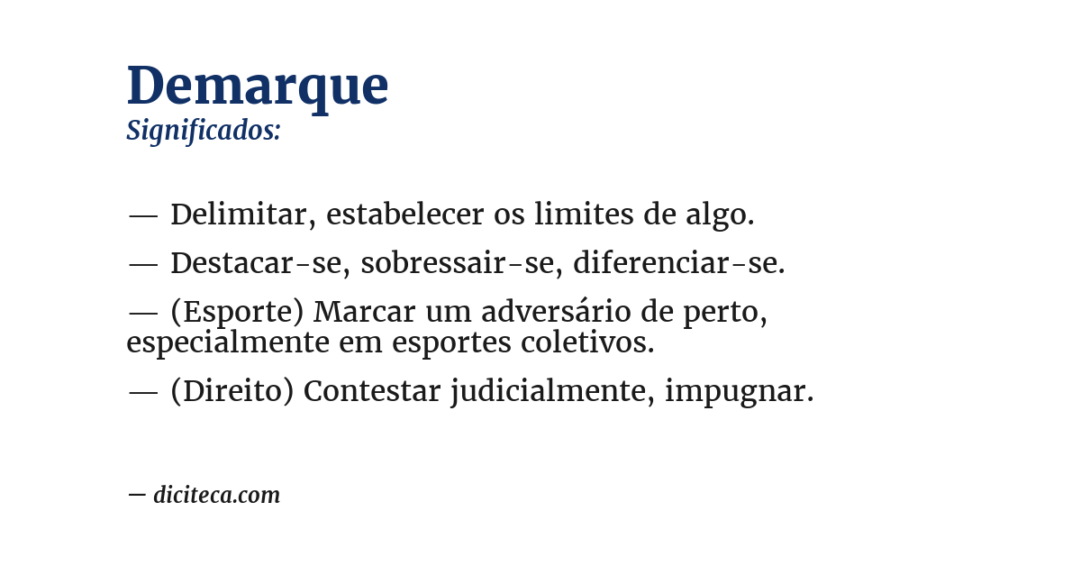 Significado de demarque