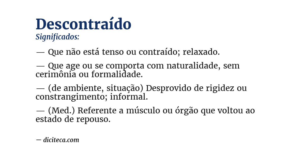 Significado de descontraído