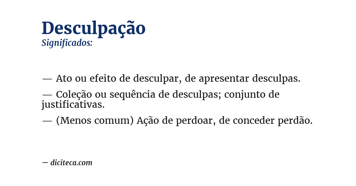 Significado de desculpação