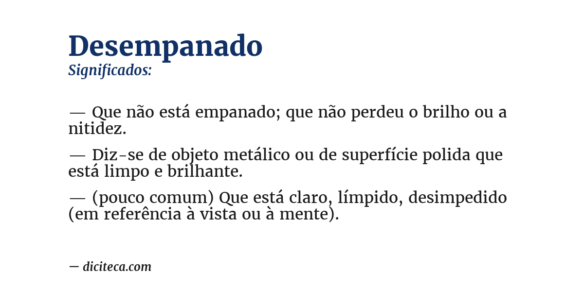 Significado de desempanado