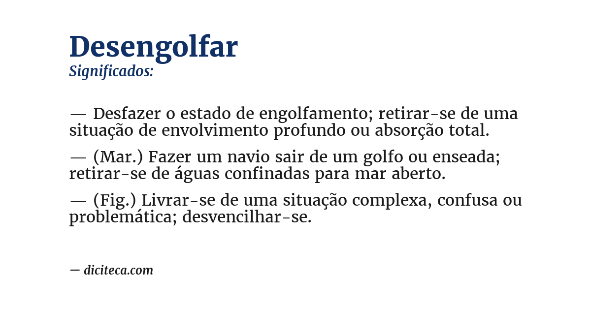 Significado de desengolfar