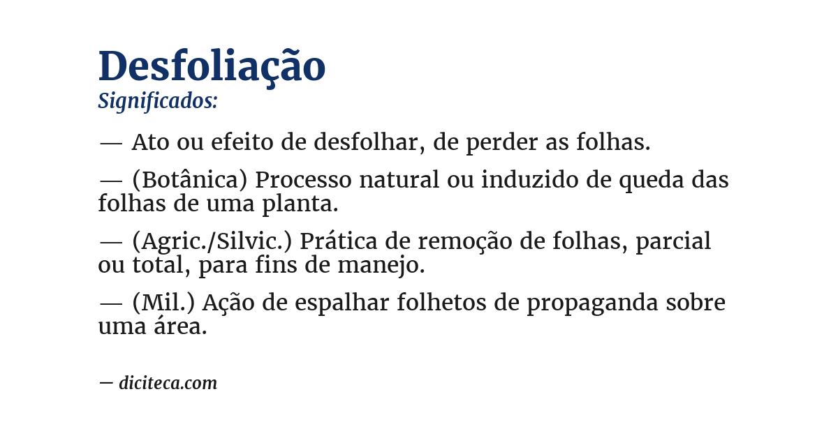 Significado de desfoliação