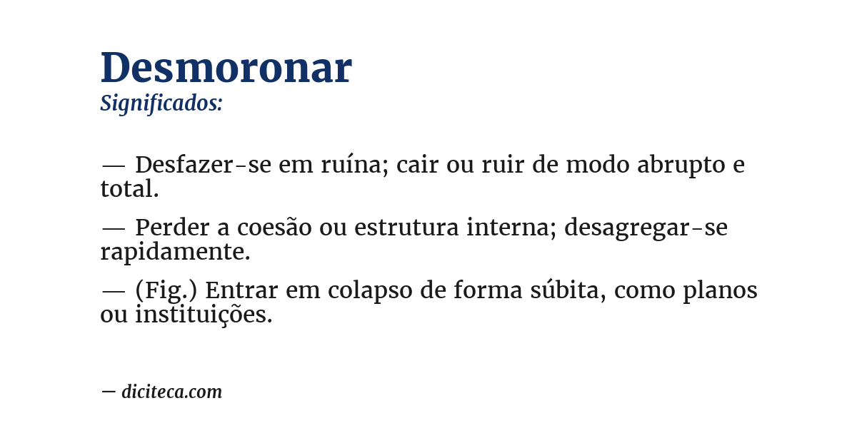 Significado de desmoronar