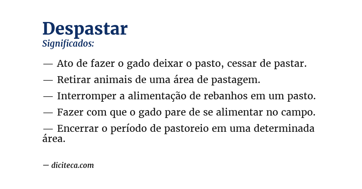 Significado de despastar