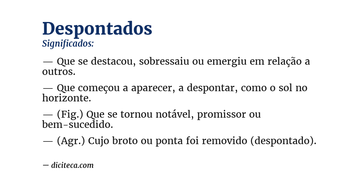 Significado de despontados