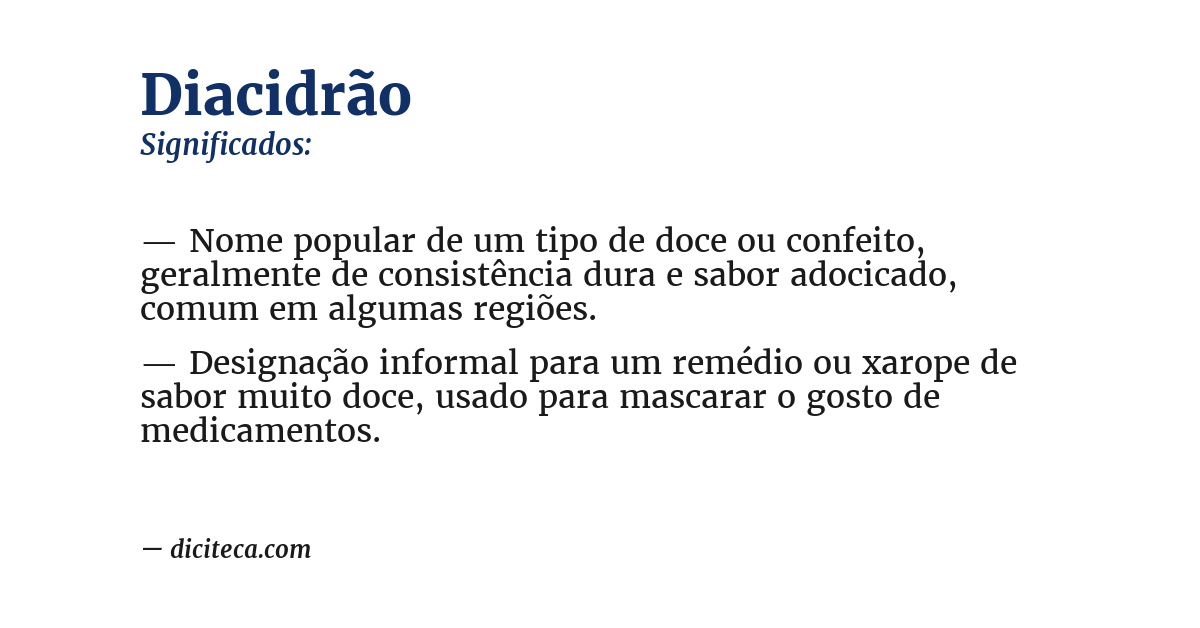 Significado de diacidrão