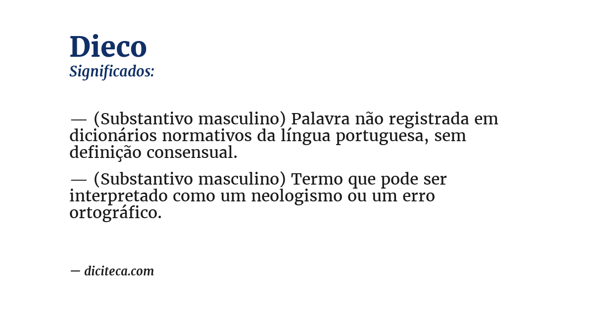 Significado de dieco