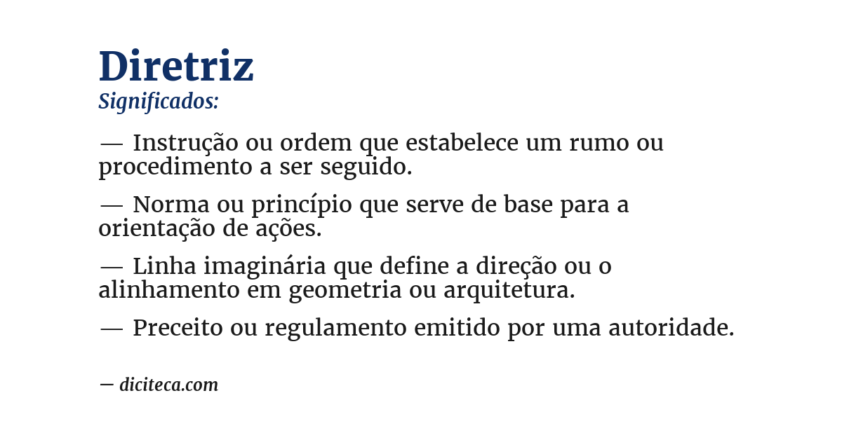 Significado de diretriz