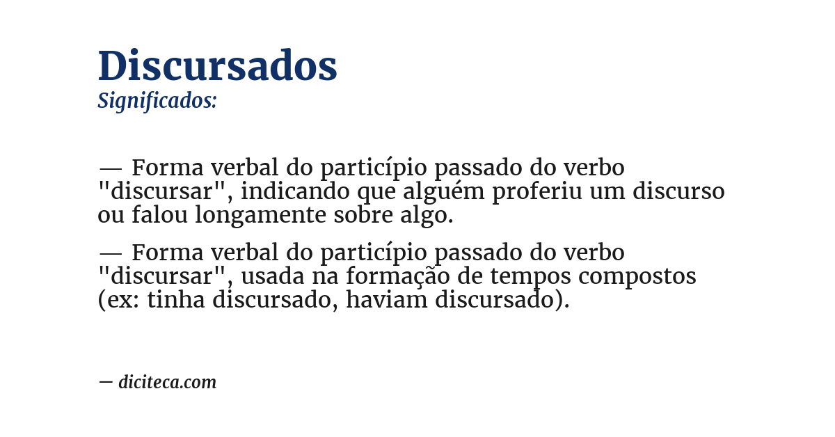Significado de discursados