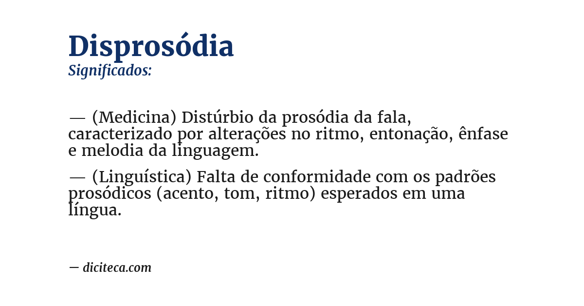 Significado de disprosódia