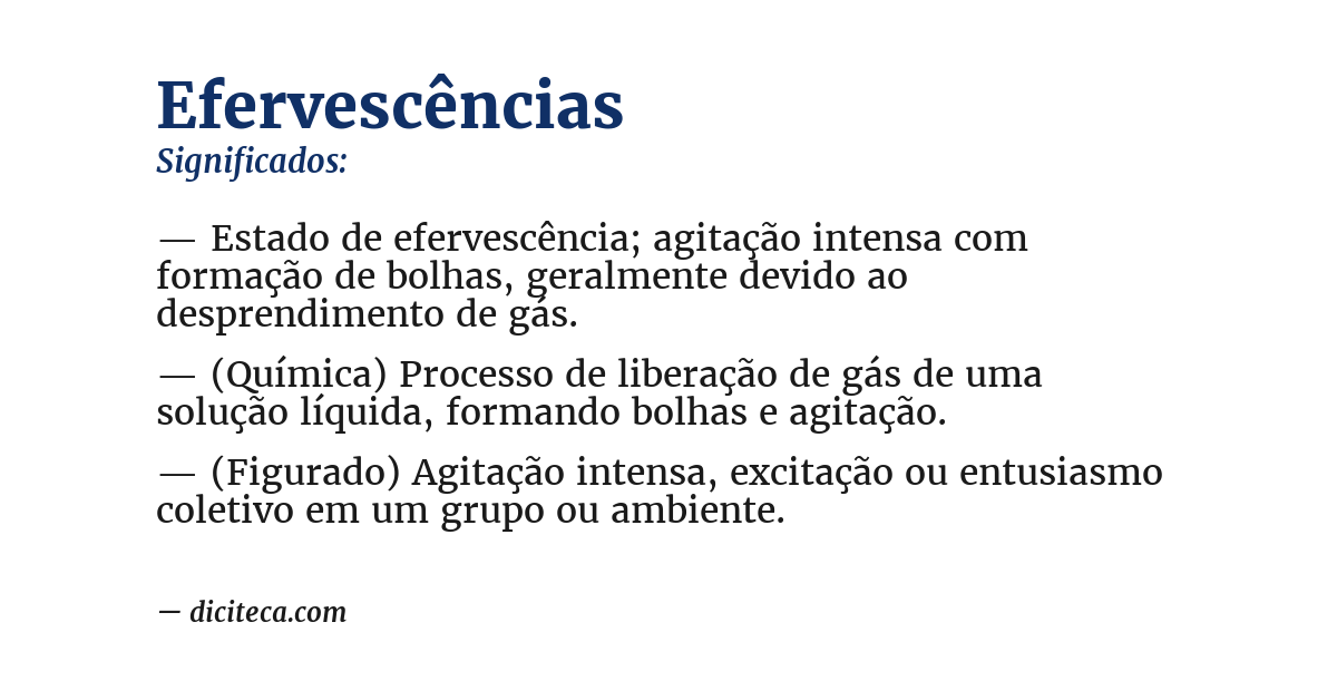 Significado de efervescências