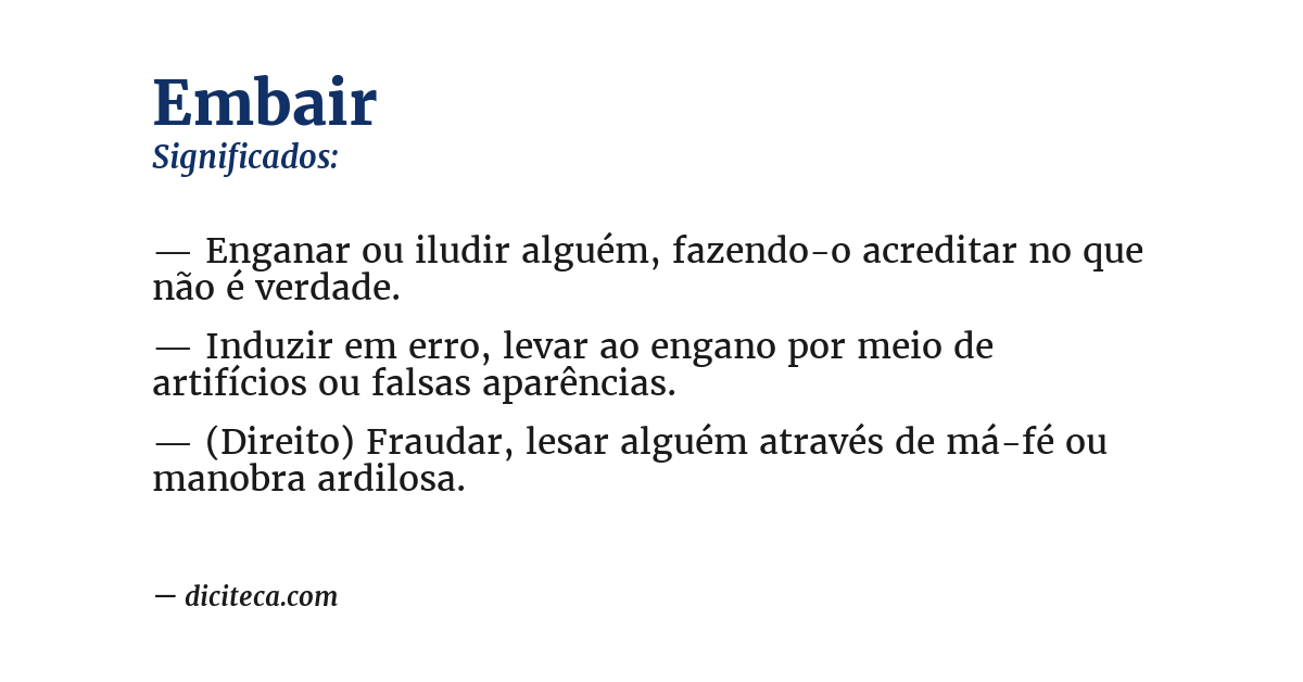 Significado de embair