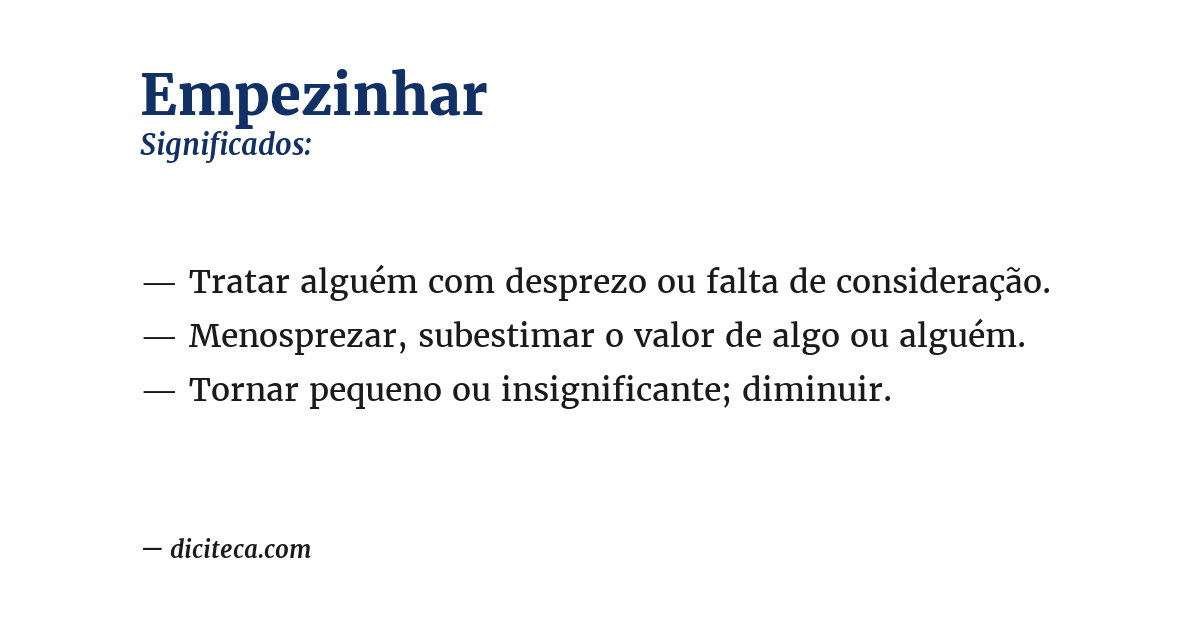 Significado de empezinhar