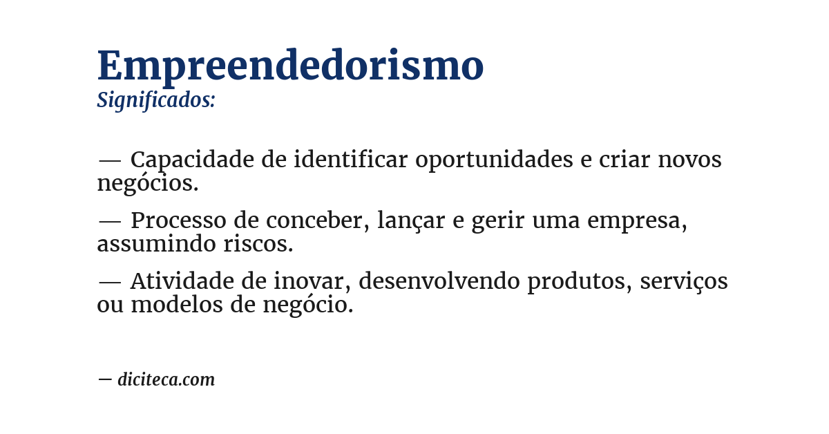 Significado de empreendedorismo