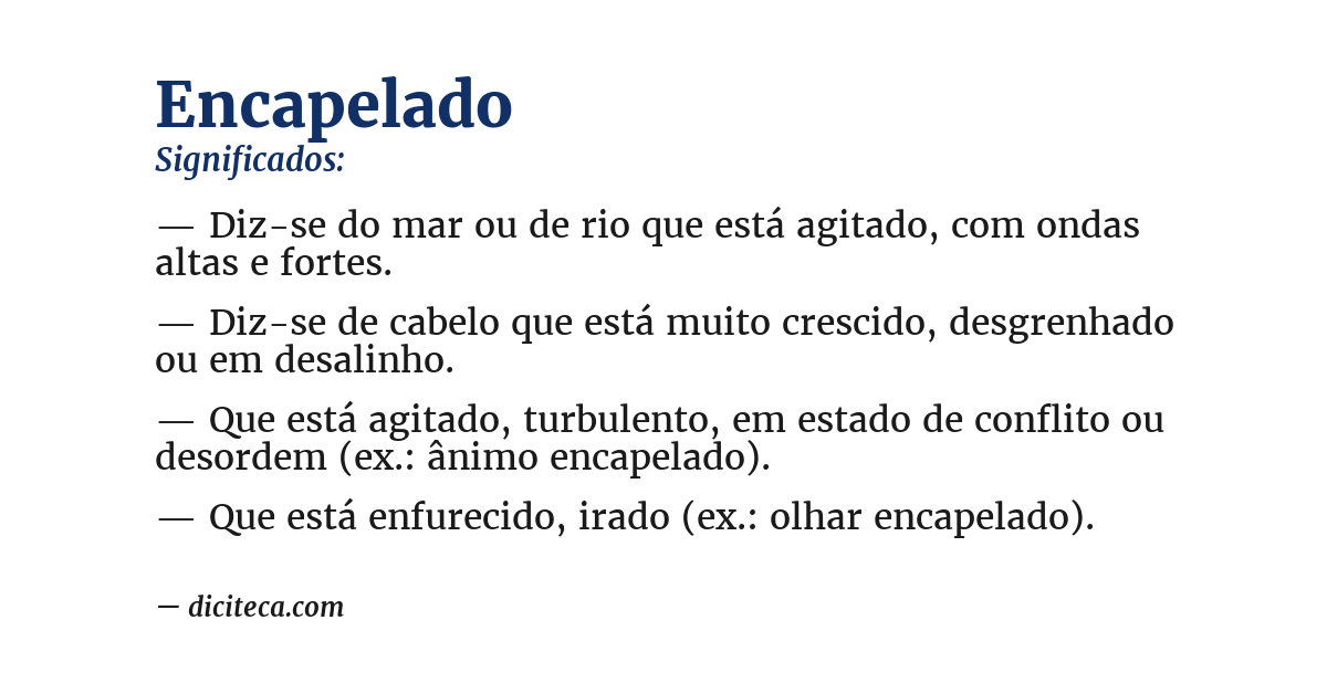 Significado de encapelado