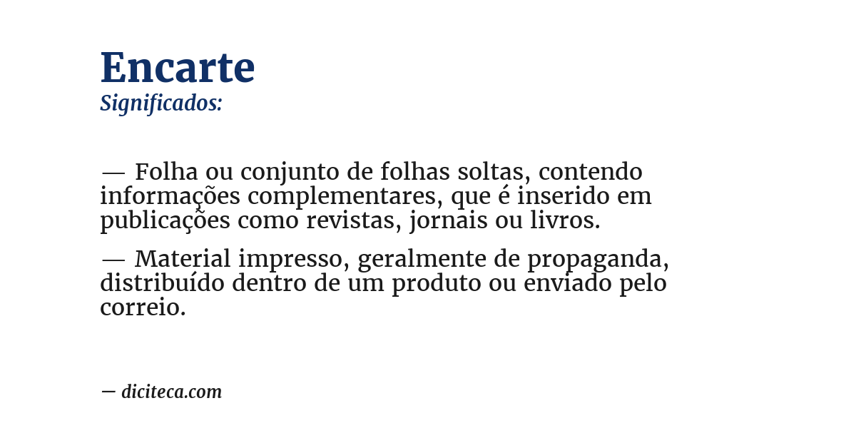 Significado de encarte