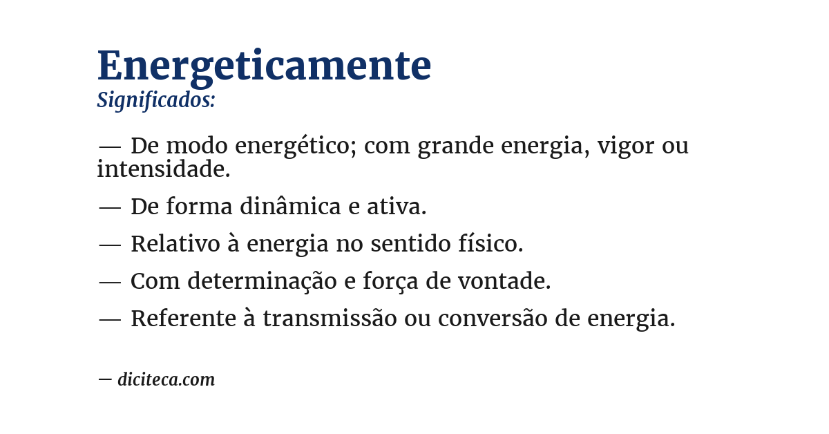 Significado de energeticamente