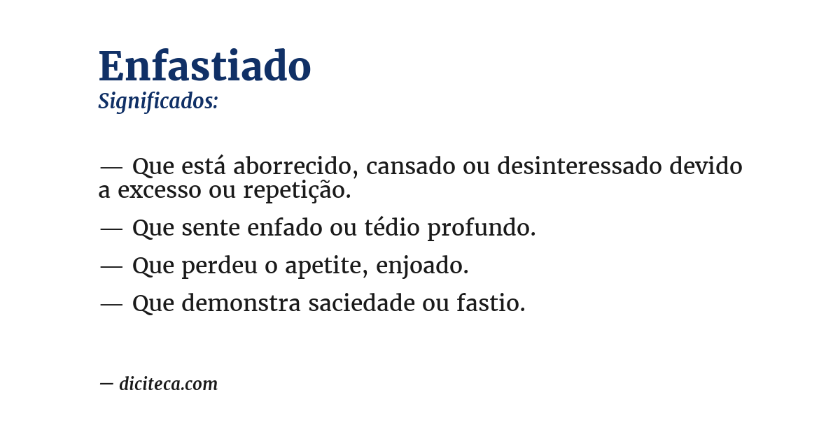 Significado de enfastiado