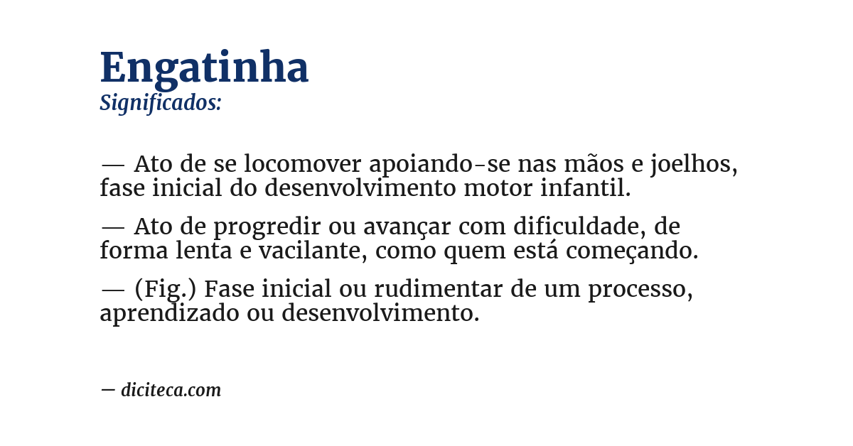 Significado de engatinha