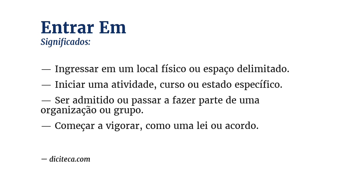 Significado de entrar em