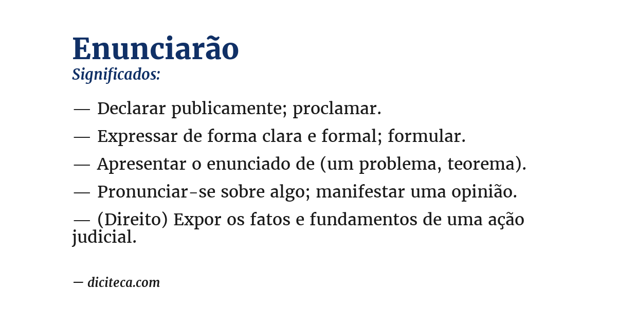 Significado de enunciarão