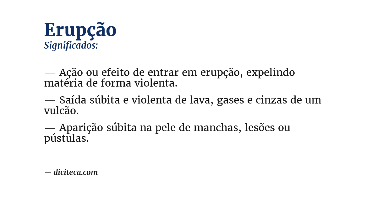 Significado de erupção