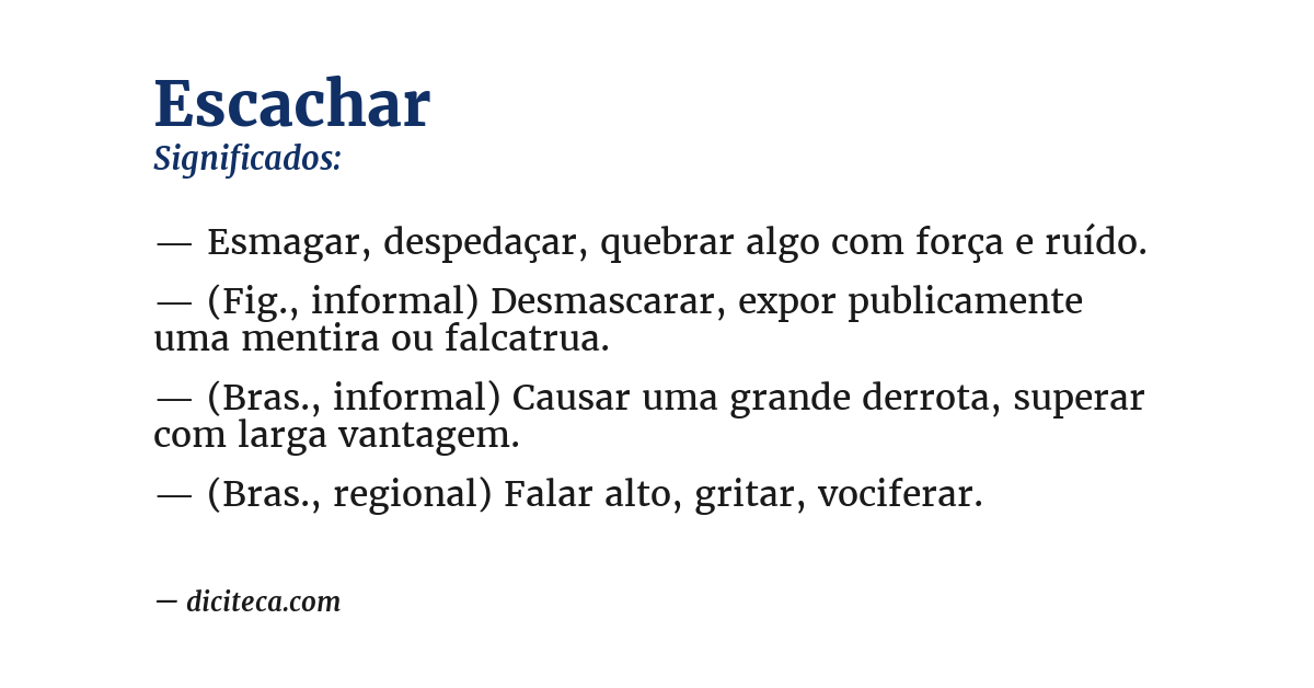 Significado de escachar