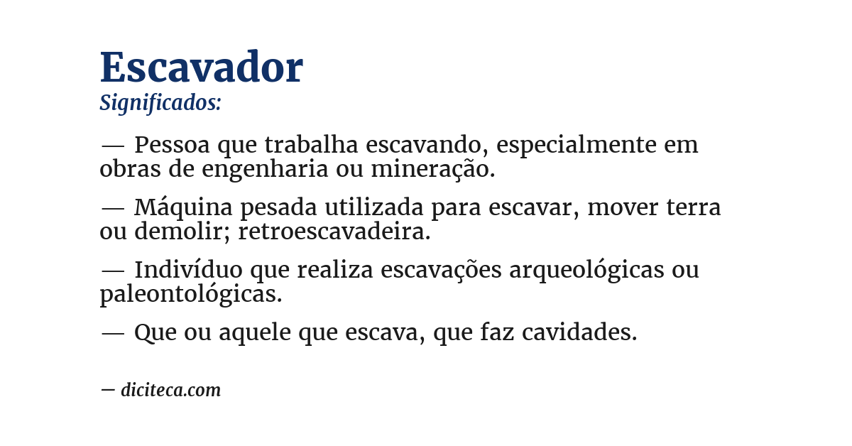 Significado de escavador