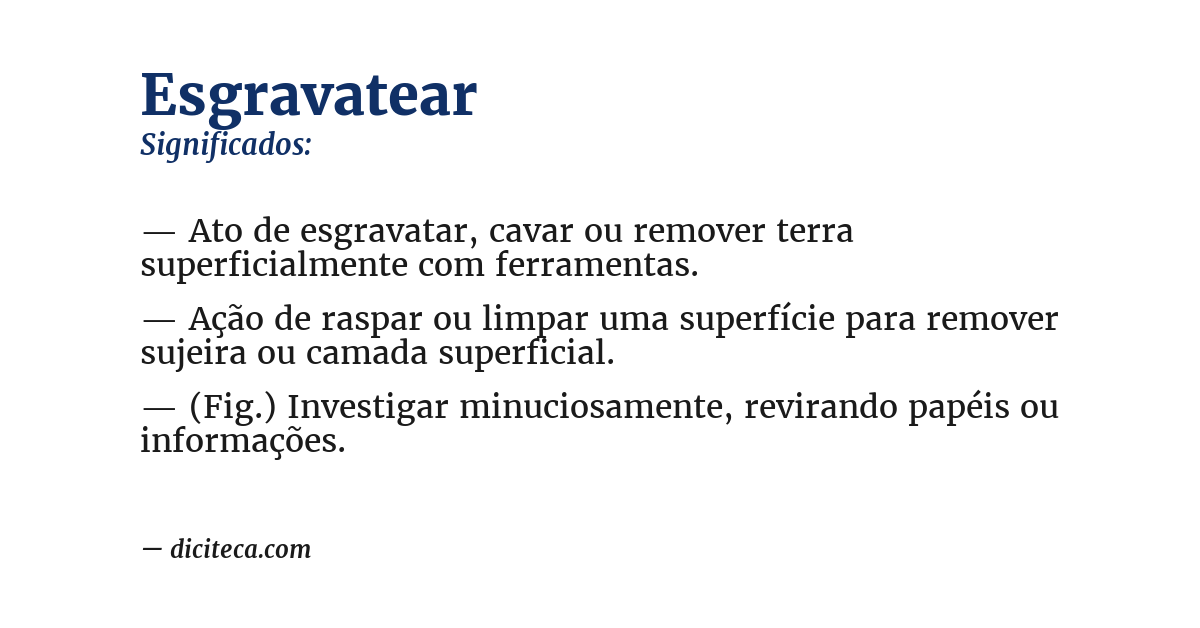 Significado de esgravatear
