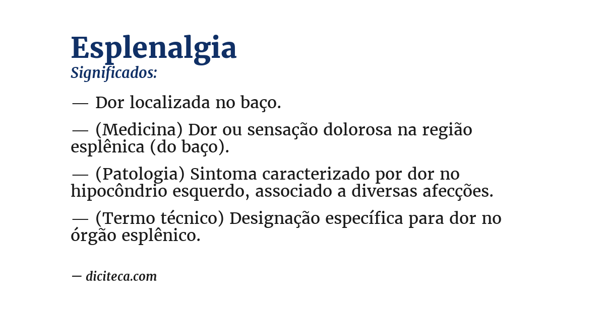 Significado de esplenalgia