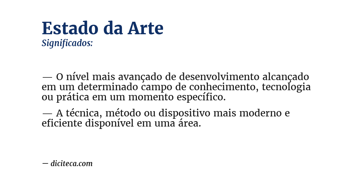 Significado de estado da arte