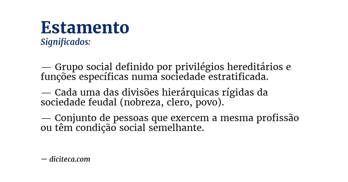 Significado de estamento