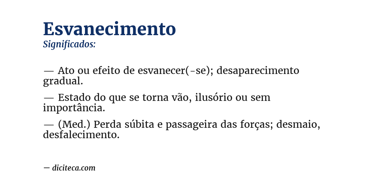 Significado de esvanecimento