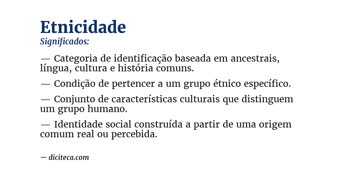 Significado de etnicidade