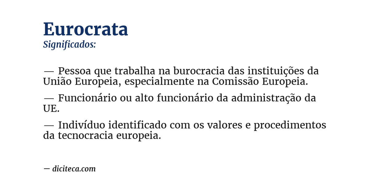 Significado de eurocrata