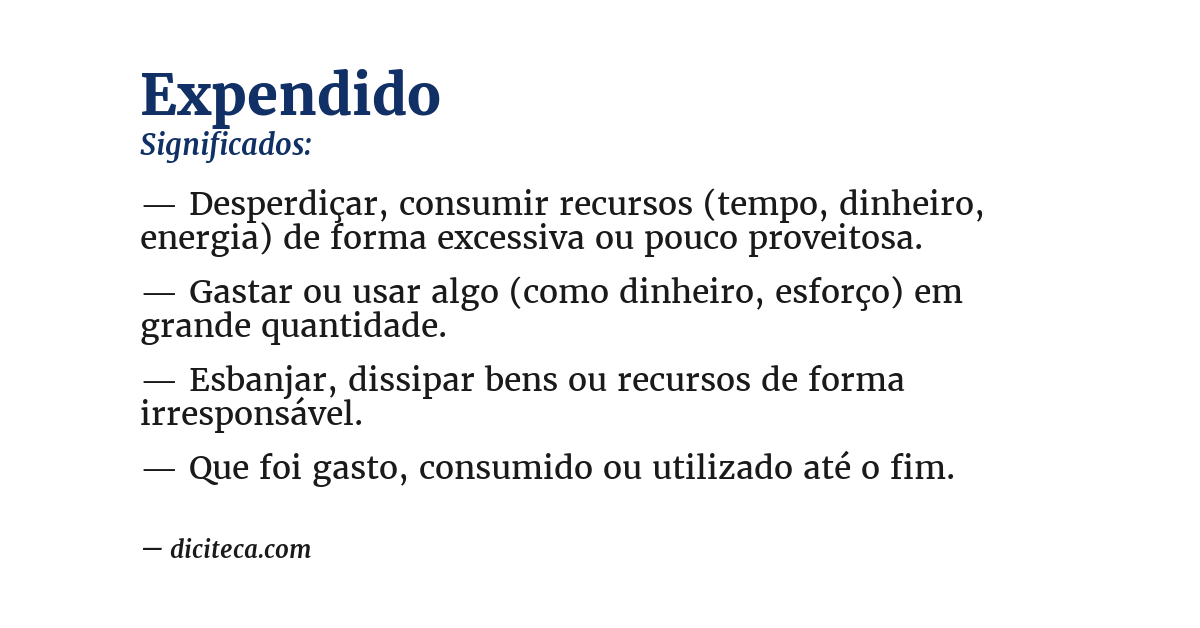 Significado de expendido
