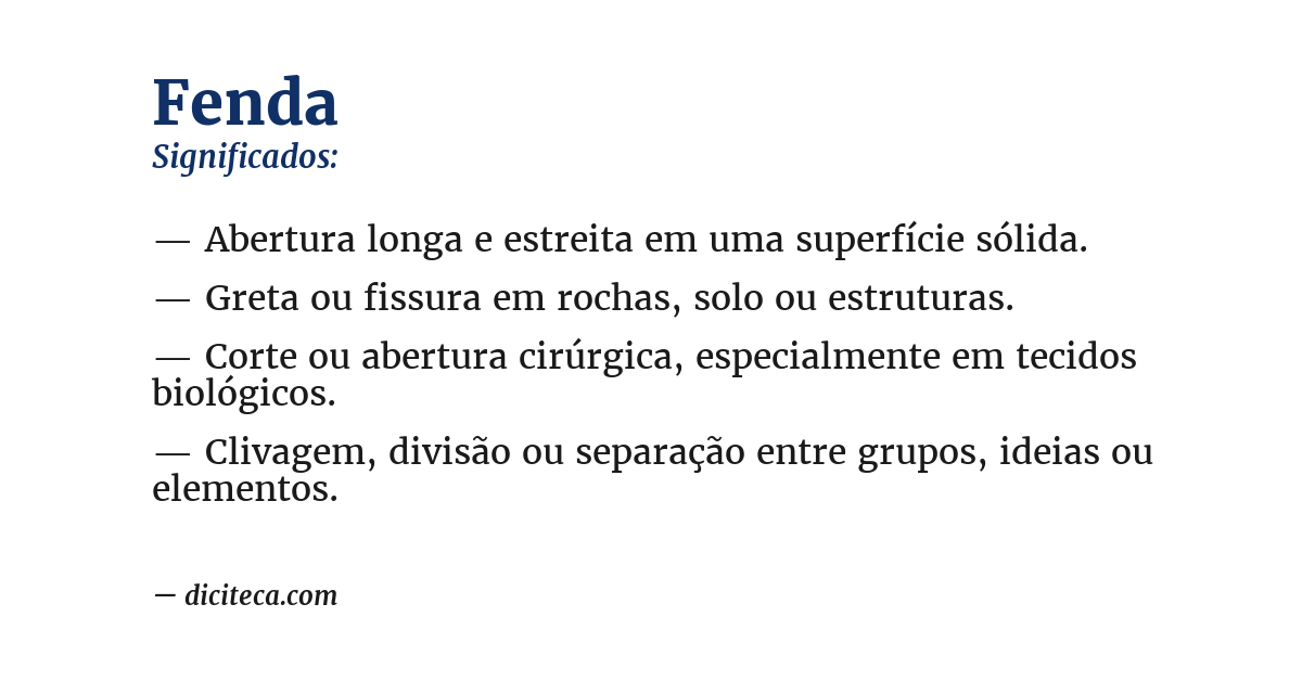 Significado de fenda