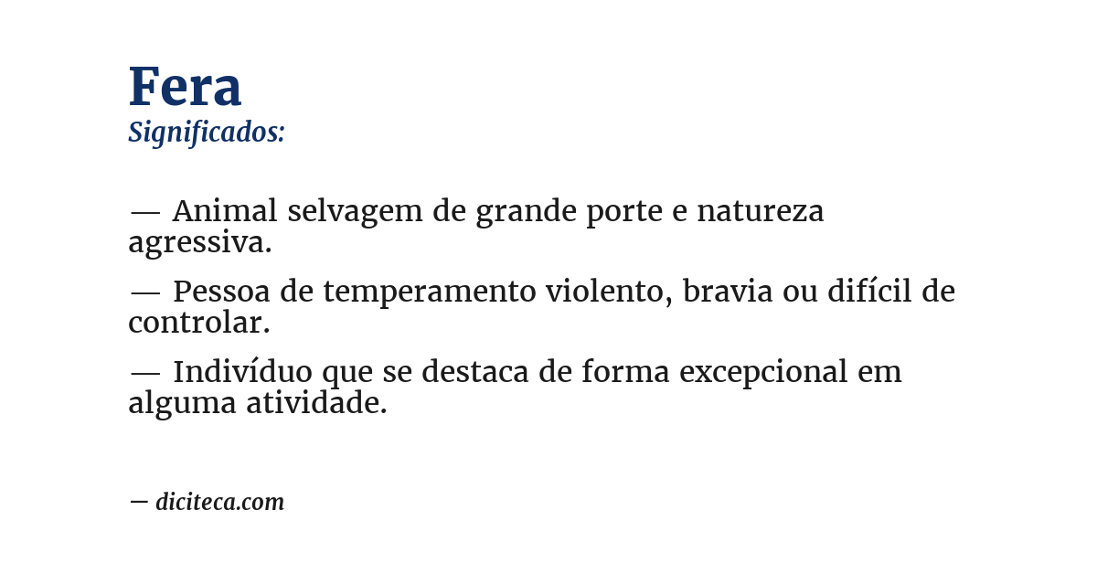Significado de fera