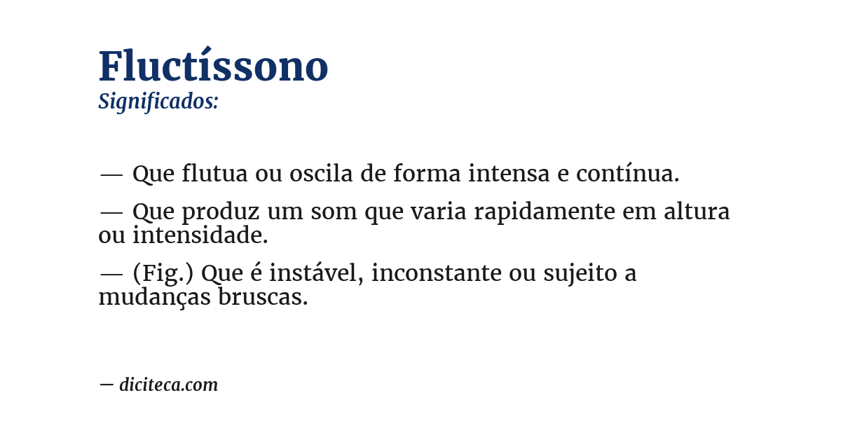 Significado de fluctíssono