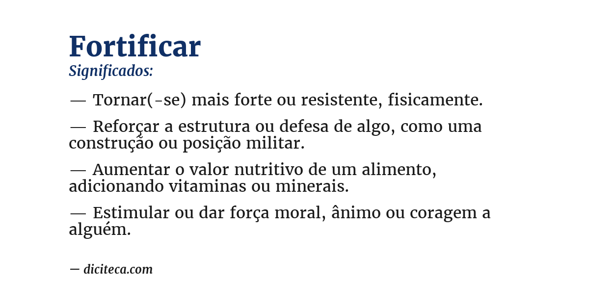 Significado de fortificar